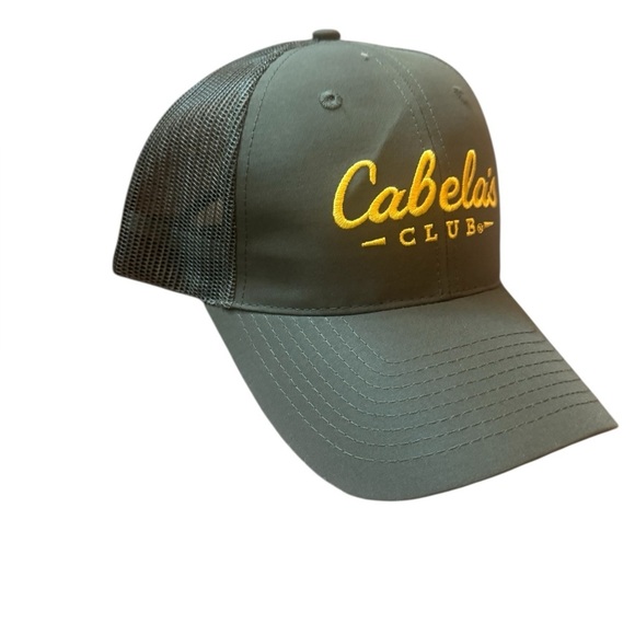 NEW! CABELA CAMP Canvas Mesh Snap Back Men’s Adjustable Olive Trucker Cap Hat OS - Picture 3 of 9